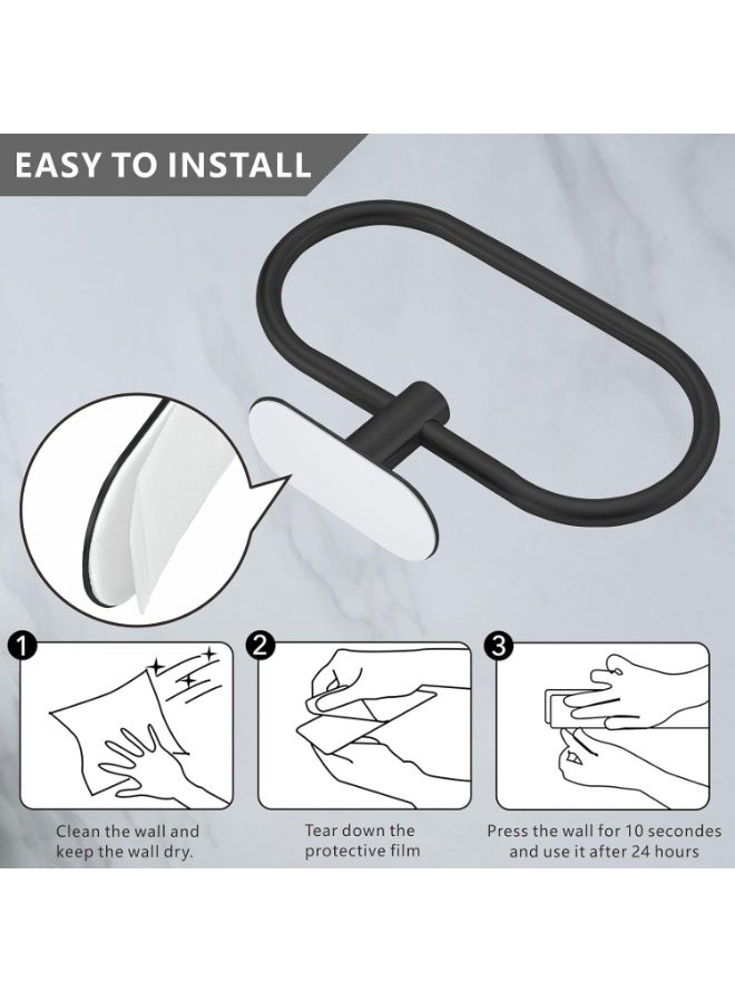 Eolax Towel Bar/Bath Towel Ring, Self Adhesive Hand Towel Ring for Bathroom, Stainless Steel Sticky Hand Towel Holder, No Drilling Modern Round Towel Hanger Wall Mounted - Image 5